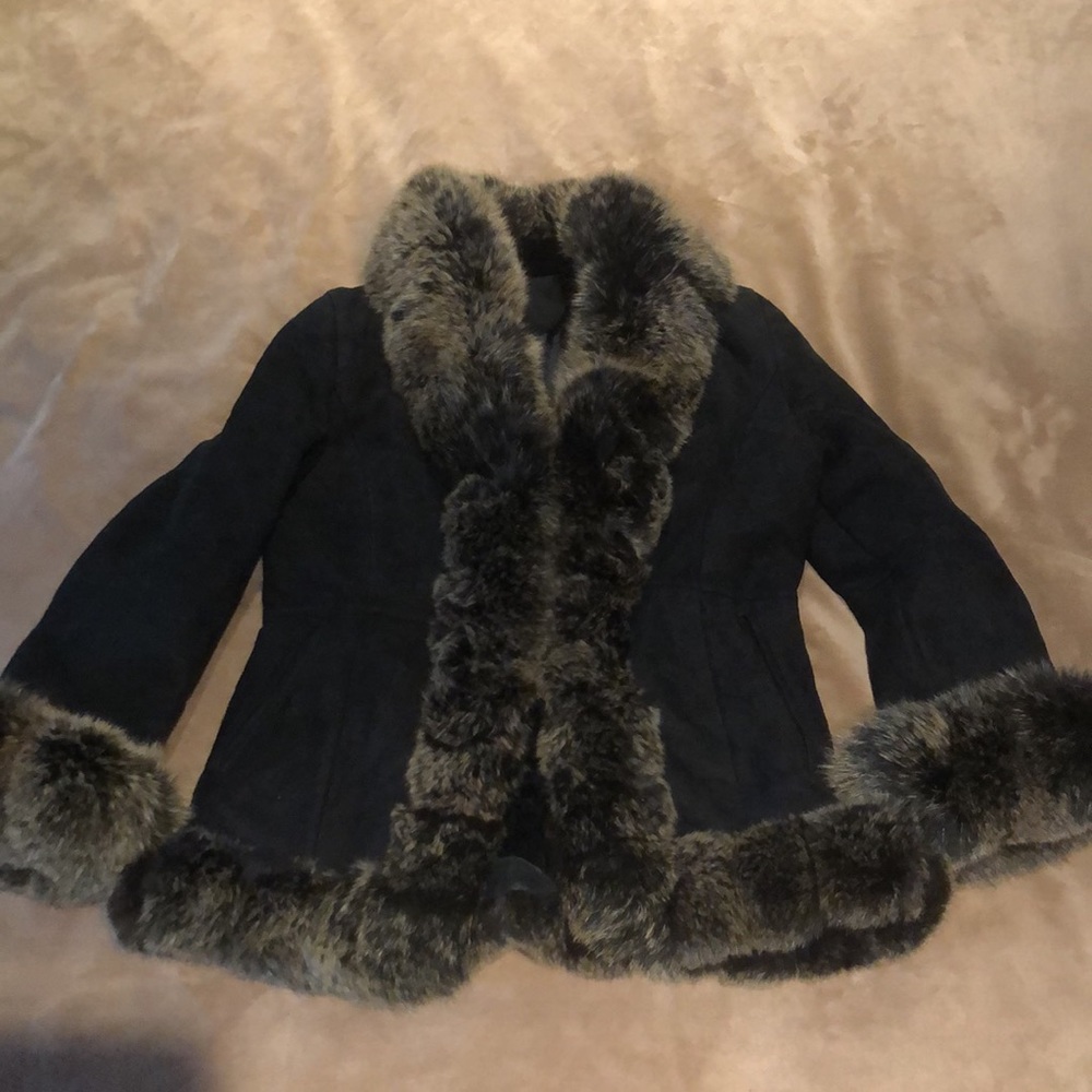 Brand new Leather and fur winter jacket